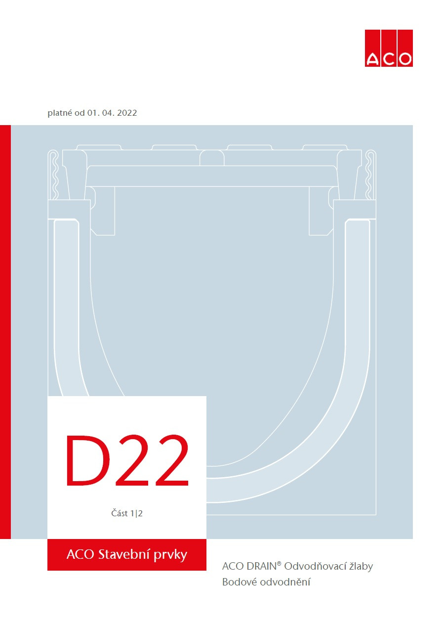 D22 - Odvodňovací žlaby. Bodové odvodnění [kompletní katalog platný od 1.4.2022]