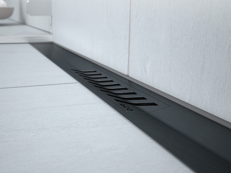 ShowerDrain Splus Black Design Stripes
