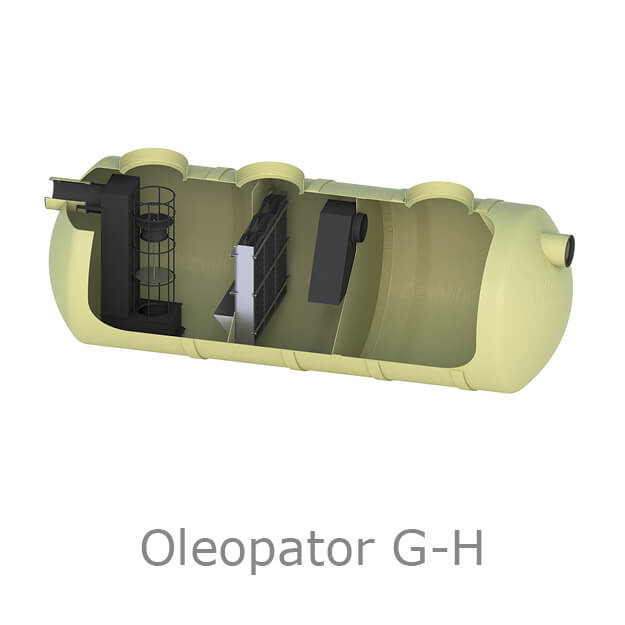Odlučovače s kolaescenčním filtrem vyrobené z GRP (horizontální)
