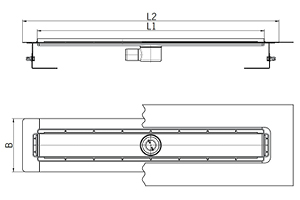 ACO Duschrinne ShowerDrain E+ DN 40 ohne Wandaufkantung Abmessungen