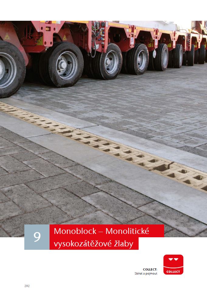 ACO DRAIN® Monoblock - monolitický vysokozátěžový žlab z polymerbetonu [A15 - F900 kN]