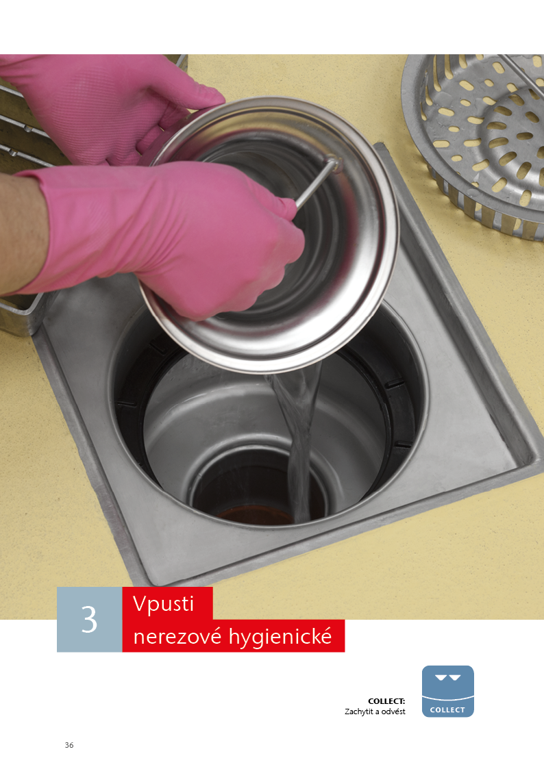 ACO Hygienické nerezové vpusti